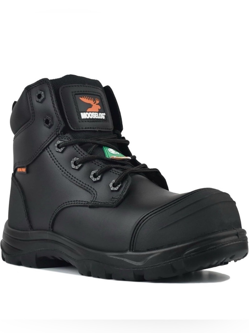 Mooselog All Black Safety Shoes Unisex Size 9 CSA Approved